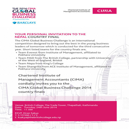 CIMA Global Business Challenge 2014