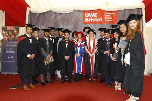 Students attend their graduation at UWE, Bristol