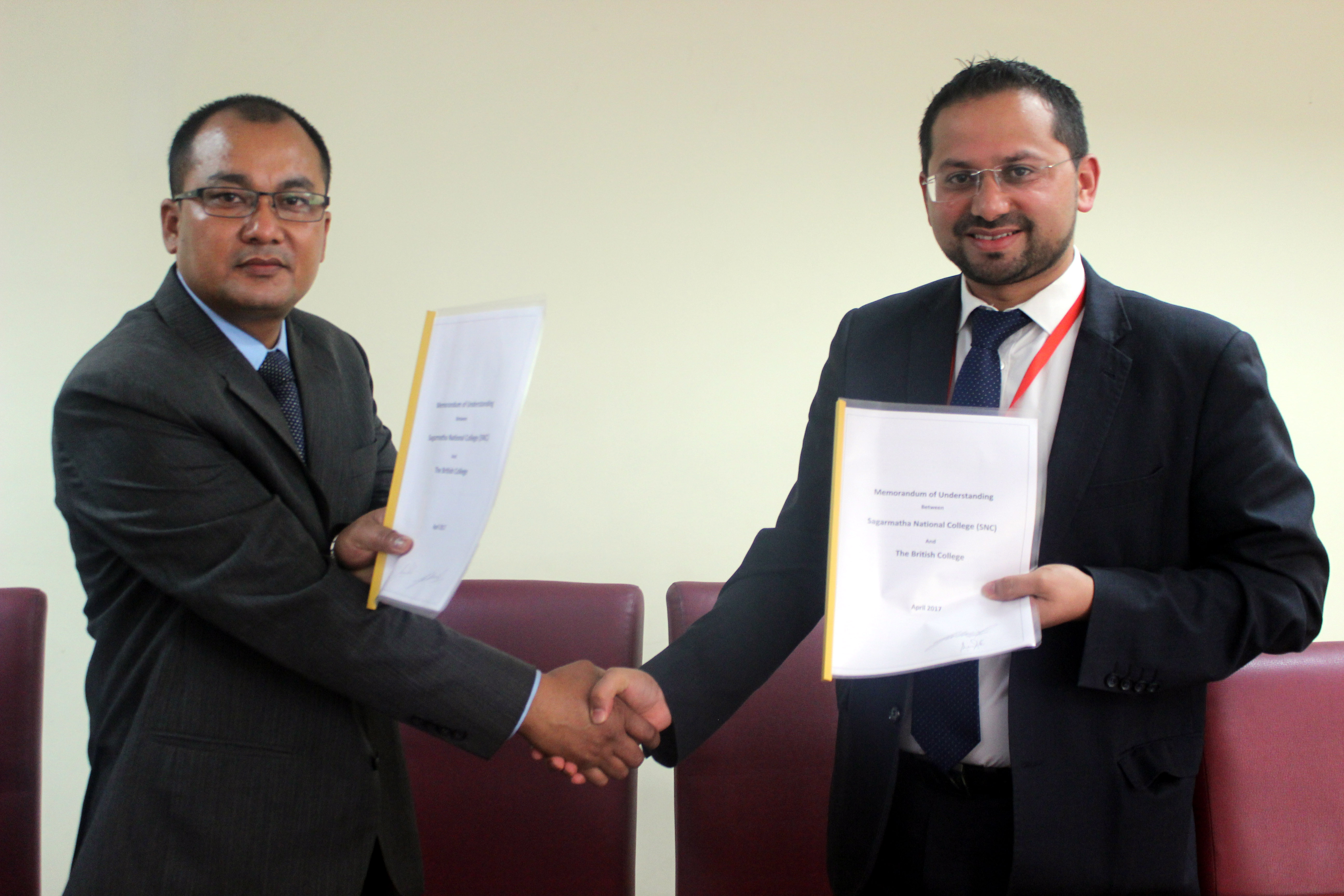 MoU between The British College and Sagarmatha National College 