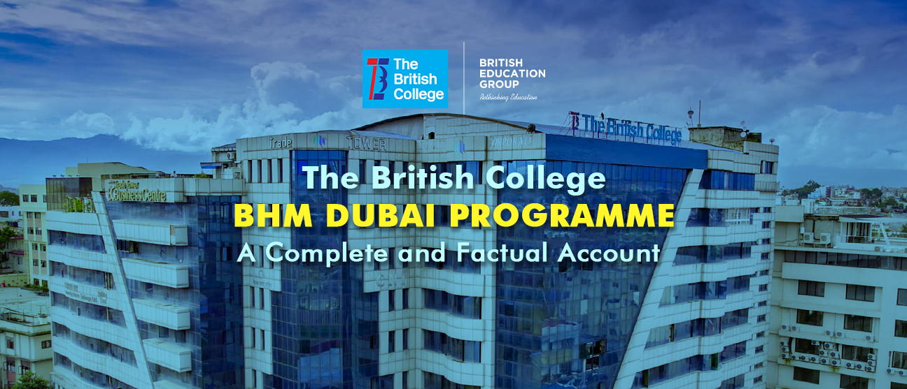 The British College Kathmandu official statement on the BHM Dubai programme and The British College controversy