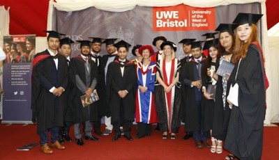 Students attend their graduation at UWE, Bristol