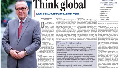 THT Interview with Dr. Michael J. Barnes, the Principle of The British College