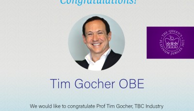 TBC Industry Advisors, Prof Tim Gocher has been awarded an OBE by Queen Elizabeth II of England